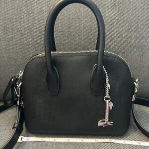 Lacoste Small Black Crossbody / Satchel Bag with Charm
